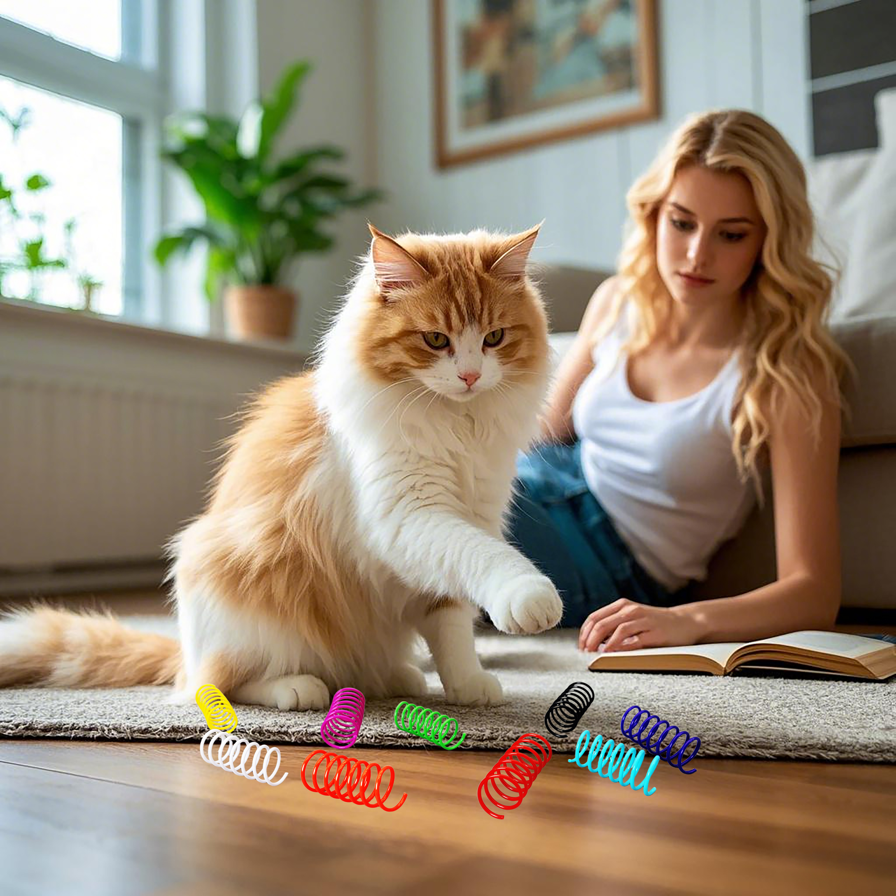 JoyArrive 80-Piece Cat Spring Toys Multicolor Set photo 2