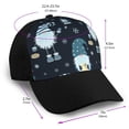 thumbnail image 2 of Naloa Gnome and Snowflakes Adult adjustable Print Baseball Hat, Patchwork curved brim baseball capfor Men and Women, One Size, 2 of 5