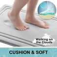 thumbnail image 3 of Smiry Memory Foam Bathroom Mat Rug 36" x 24", Ultra Soft Absorbent Bath Rug, Non-Slip Machine Washable Bath Carpet, Grey, 3 of 8
