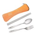 thumbnail image 1 of Cubiertos de Camping Cubiertos de Acero Inoxidable [Palillos, Tenedor, Cuchara] con Bolsa de Neopreno Ideales para Viajar y Acampar (Juego de 3), Fontainebleau, 1 of 5