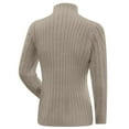 thumbnail image 4 of Arlun Women's Turtleneck Sweaters Cable Knit Long Sleeve Stretch Slim Fit Pullover Tops Fall Winter Casual Solid Color Basic Base Layer Sweater Trendy Winter Warm Outfits Grey M, 4 of 5
