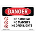 thumbnail image 1 of SignMission OS-DS-A-1824-L-1473 18 x 24 Po Signe de Danger OSHA - Non Fumeur Pas de Correspondances Pas de Lumières Ouvertes, 1 of 1