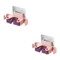 thumbnail image 2 of Inteprter ABS TPR Rack Impermeable Antideslizante Autoadhesivo Colgador de almacenamiento Hogar Baño Cocina Lavadero Organizador Rosa claro 2Conjunto, 2 of 6