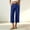 *a-Blue, variant on ClodeEU Women's Linen High Waisted Cropped Wide Leg Pants,Casual Elastic Waist Capri Trousers a-Beige,Women's Plus L