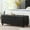 Black, variant on Espresso Wood Linen Bench with Foam Filler / Comfortable Seating and Storage Utility