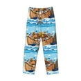 thumbnail image 6 of Uemuo Animals on Noah's Ark Floating Pattern Men's Wide Leg Palazzo Lounge Pants with Pockets Light Weight Loose Comfy Casual Pajama Pants-Large, 6 of 9