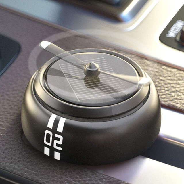 RV Ambientador para automóvil Rotación de energía solar Colonia Difusor de aromaterapia para automóvil Accesorios de decoración interior Difusor para automóvil, Grande-negro Rojo Verde