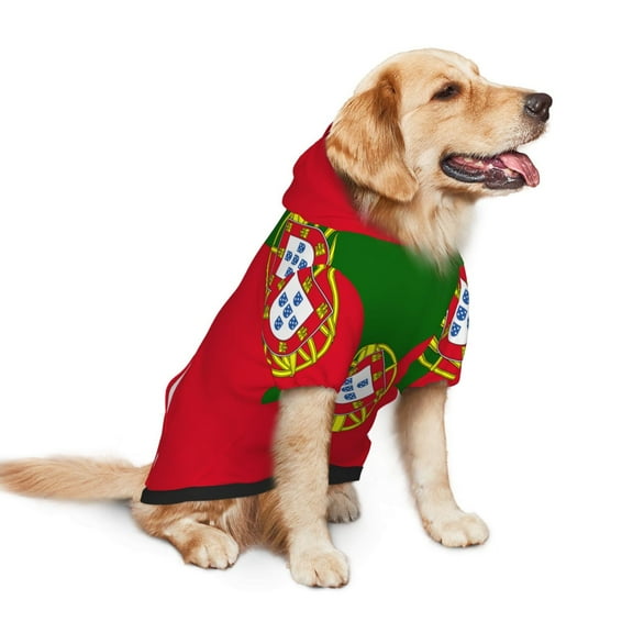 Dog Hoodie Pet Clothes Portugal Flag Sweater Sweatshirts Pullover Coat for Large Medium Dogs Small