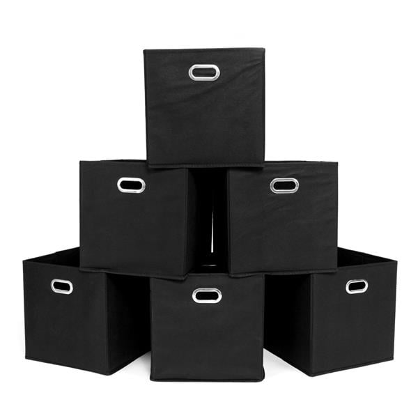 Details about   6 PCS Foldable Fabric Storage Bins Set of 6 Cubby Cubes with Handles Black 