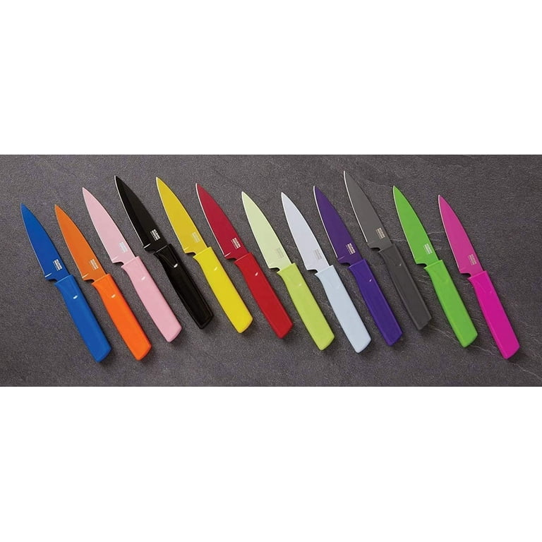 Kuhn Rikon Colori + 4 Inch Paring Knife With Sheath Green and SS