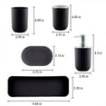 thumbnail image 3 of CxhicLuv Bathroom Accessory Set, Soap Dispenser Pump, Toothbrush Holder, Tumbler, Soap Dish, and Tray, Black/White/Gray PP Plastic, Stylish Bathroom Organizer Set for Home Storage and Decor, 3 of 7