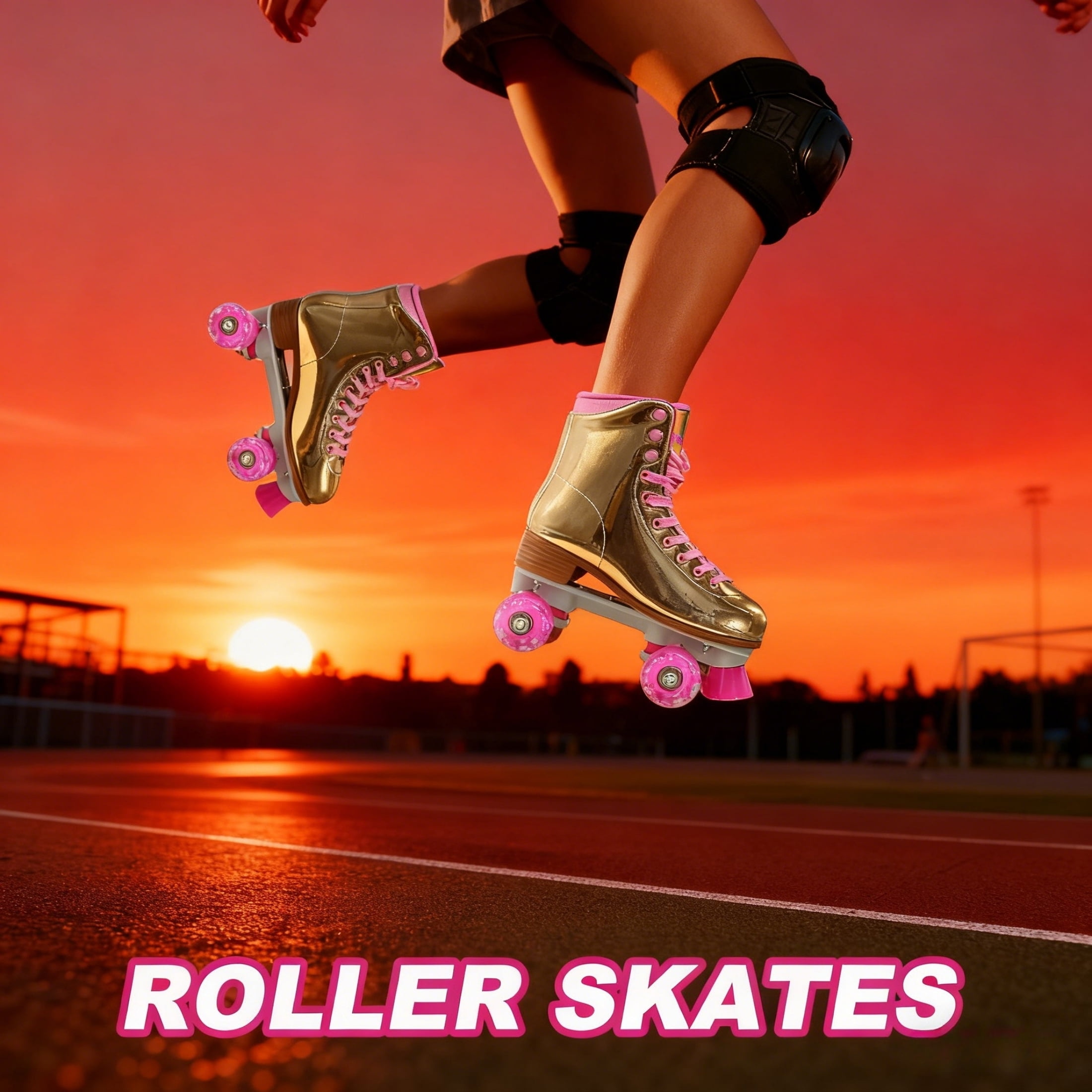 JZY High-Top Quad Roller Skates for Women & Teens,Light-Up Wheels & PU Leather Design for Indoor & Outdoor Use