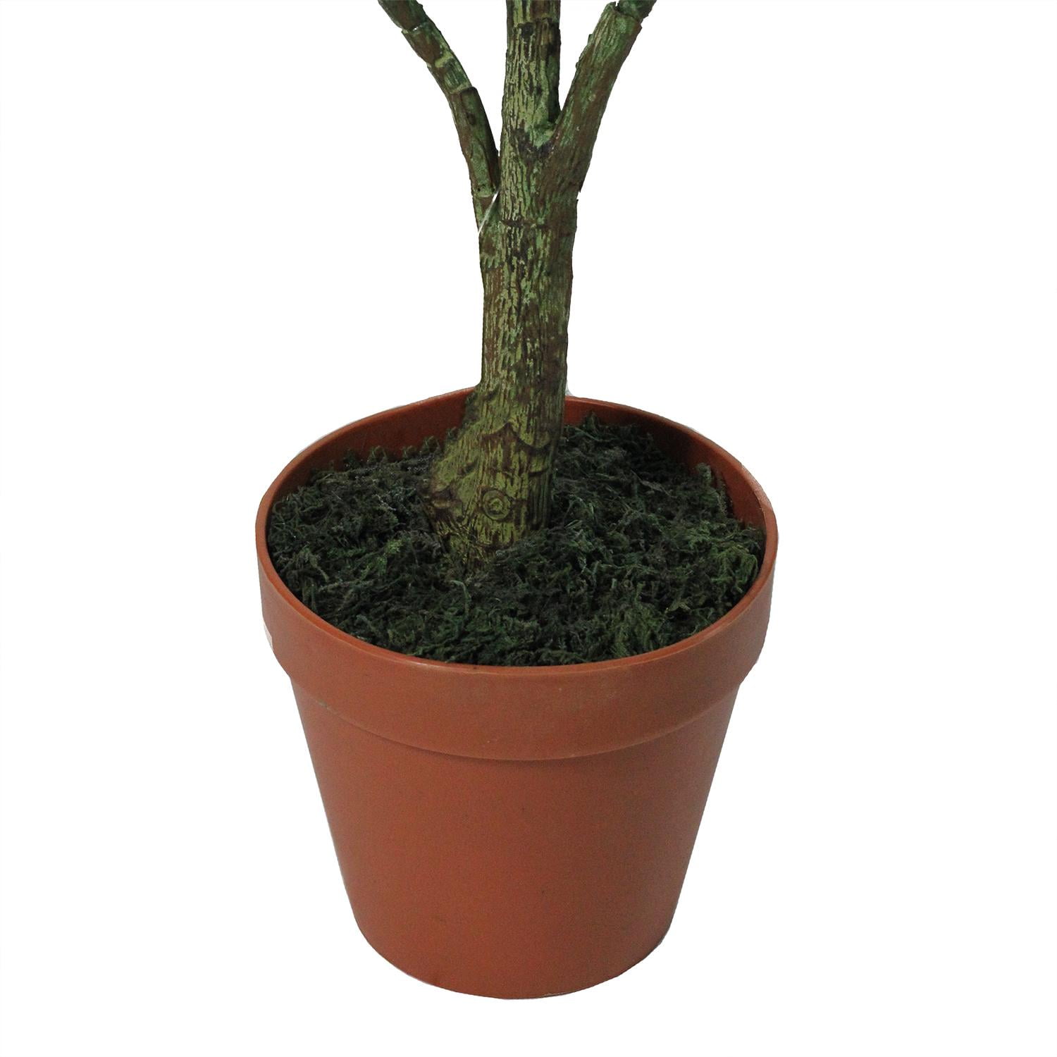 Northlight 43" Potted Green and Pink Artificial Rose Garden Tree