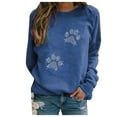 thumbnail image 2 of Under $15 POROPL Womens Sweat Shirts with No Hood Plus Size Long Sleeve Sweatshirt Printed Pullover Tops Blue L, 2 of 3
