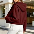 thumbnail image 7 of APEXFWDT Cropped Zip‑Up Hoodie Jacket Women Full Zip Sweatshirt with Cargo Flap Pockets, 7 of 7