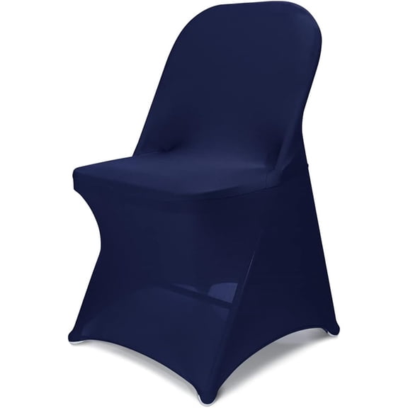 Folding Chair Covers 1pcs, Universal Spandex Covers for Wedding, Party, Banquet, Conference navy blue