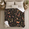 thumbnail image 5 of Whimsical decorative motif Moth Celestial Woodland Pattern Mystical Botanical, Mystical Woodland Scene, Warm Flannel Blanket for Cabin and Lodge, Garden Lovers Housewarming Gift, Botanical Home Decor, 5 of 9