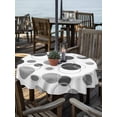 thumbnail image 2 of Outdoor Tablecloths with Umbrella Hole & Zipper, Grey Black Polka Dots Round Tablecloths 60 Inch, Modern Abstract Art Waterproof Table Cloth, Patio/Pool/Picnic Table Covers, 2 of 8
