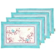 thumbnail image 1 of Vargottam Placemats- Placemat For Dining Table, Set Of 4- Printed & Reversible CottonNapkin-IndoorPlacematsFor Home & Kitchen Dining Table- Bird & Floral (Pink & Blue), 1 of 5