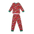 thumbnail image 2 of Mialoley Family Matching Pajamas Set Christmas Theme Print Tops Pants Sleepwear, 2 of 7