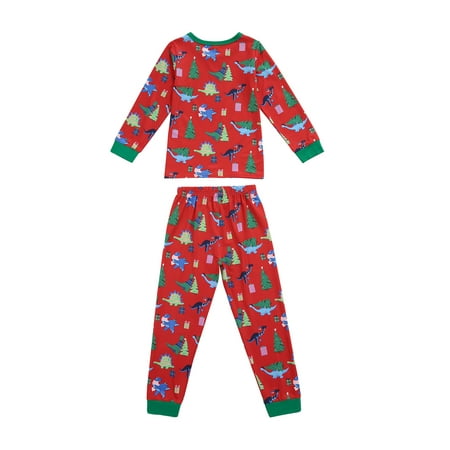 

Ehfomius Family Matching Pajamas Set Long Sleeve Round Neck Christmas Theme Print Tops Pants Sleepwear