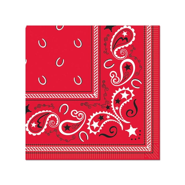 Servilletas de Almuerzo Beistle Bandana Roja Paquete de 16 Unidades x 12