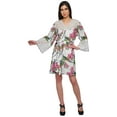 thumbnail image 2 of Moomaya Printed Cotton Venice Lace Bridesmaid Robe Short Robes For Women, 2 of 6