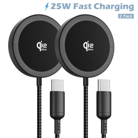 Wireless Charger Phone Charger for iPhone 17 16 15 13 14 12 Series 25W Charging Pad for AirPods 4 3 2 Ideal for Travel Home Office Black(2 Pack) Wireless Charger Phone Charger for iPhone 17 16 15 13 14 12 Series 25W Charging Pad for AirPods 4 3 2 Ideal for Travel Home Office Black(2 Pack)
