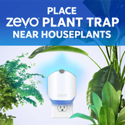 Zevo Plant Flying Insect Indoor Fly Trap: Easy & Mess-Free, Use Near Indoor House Plants - Light Trap Catches & Kills Fungus Gnats, House Flies, Fruit Flies (1 Plug in Device & 2 Cartridges)