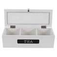 thumbnail image 2 of Caja de almacenamiento para bolsitas de té con sistema de bambú de 3 compartimentos, organizador de joyas, caja de té, organizador de azúcar de madera, 2 of 5