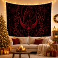thumbnail image 3 of Detailed Raven Atop an Ornate Crescent with Stars, Moody Gothic for Dark Art Lovers, Raven Moon Wall Art, Halloween Gift, Tapestry Wall Hanging for Bedroom and Study Room, 3 of 7