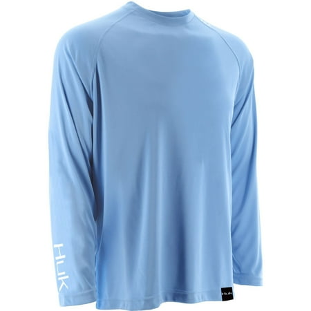 Raglan Performance Tee - Huk Men's LoPro Raglan Carolina Blue X-Large Performance Long Sleeve Shirt