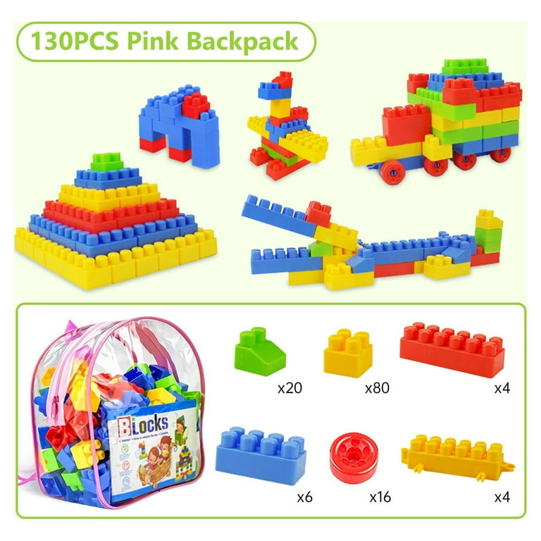 PREXTEX 150 Piece Classic Big Building Blocks, Large Toddler Blocks,  Compatible with Most Major Brands, STEM Toy Building Blocks for Toddlers  1-3