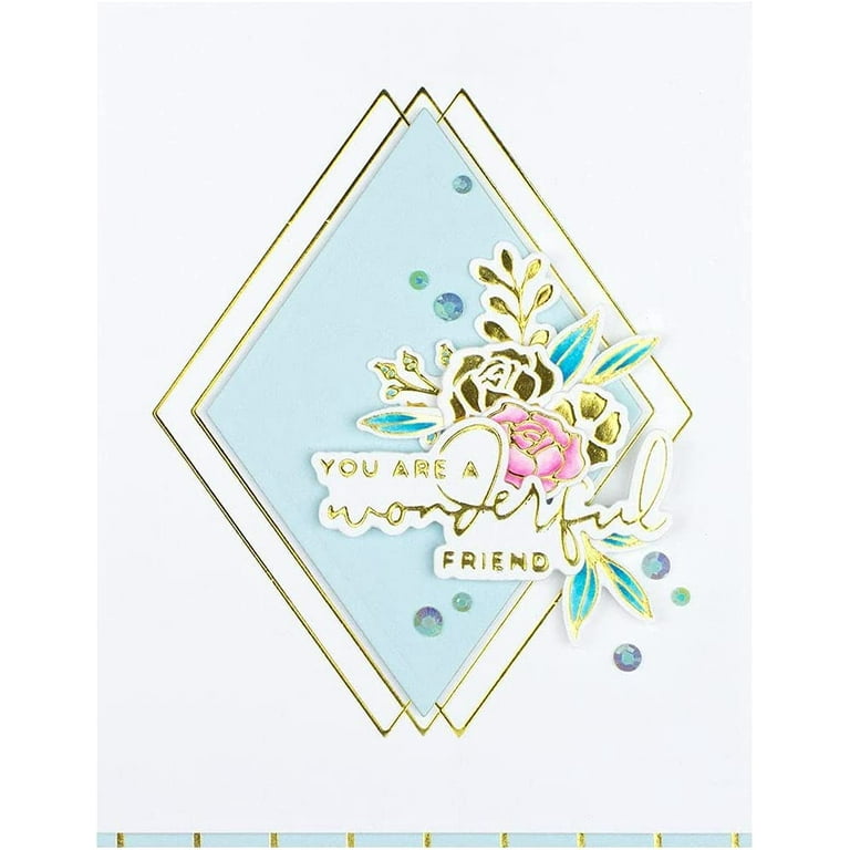 Spellbinders Glimmer Hot Foil Plate & Die-Diamond Floral Frame -  813233049582