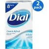 Dial Bar Clean & Refresh White Antibacterial Deodorant 4 oz Bars Soap, 8 ct (Pack of 2)