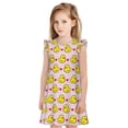 thumbnail image 1 of Fotbe Ducks And Pink Heart Vestido de Dormir para Niñas de 3 a 10 Años, Mangas Cortas, Estilo Princesa, Pijama Camisón con Mangas Voladas-Small, 1 of 6