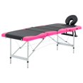 thumbnail image 1 of vidaXL 4-Zone Foldable Massage Table Aluminium Black and Pink, 1 of 5