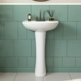 thumbnail image 3 of Ally 26 5/8 in. Tall Modern U-Shape White Ceramic Pedestal Combo Bathroom Sink with Overflow and 3 Faucet Hole, 3 of 11