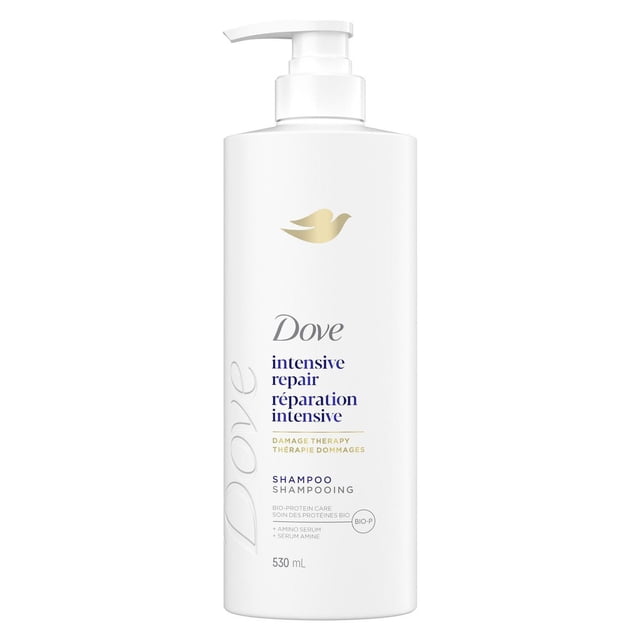 Dove Shampooing Réparation Intensive pour Cheveux Abîmés, avec Soin Liquide Bio-Protéiné