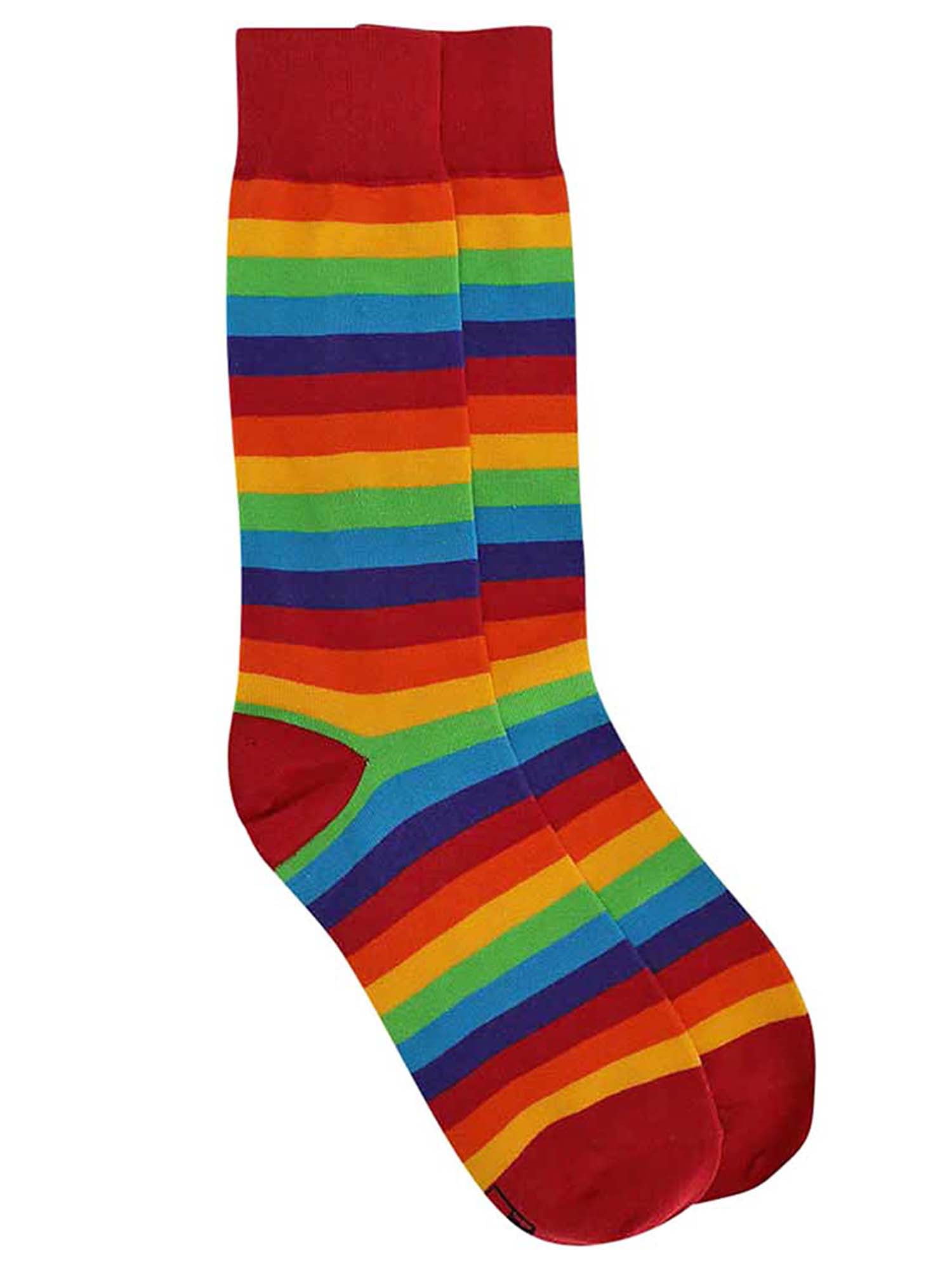 Luxury Divas Mens Multicolor Rainbow Stripe Crew Socks