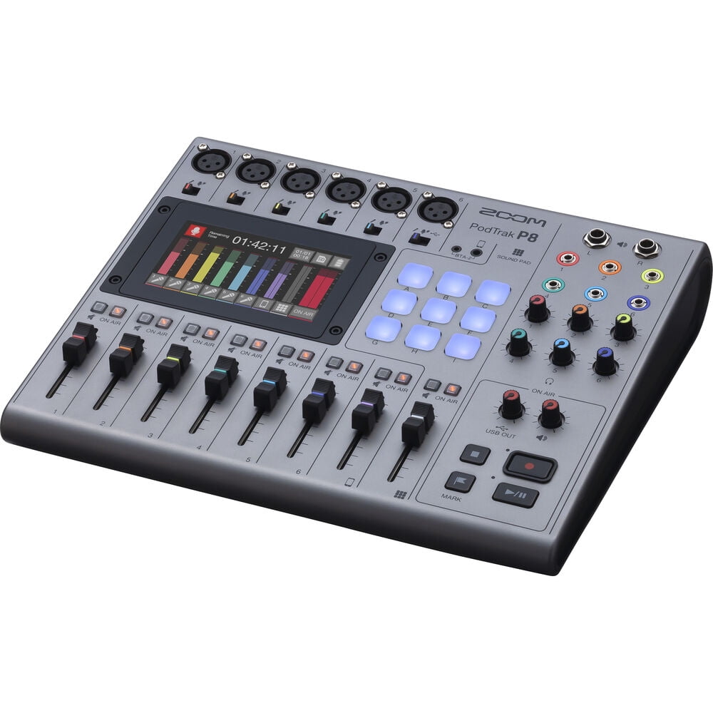 Zoom PodTrak P8 Portable Multitrack Podcast Recorder with Accessories