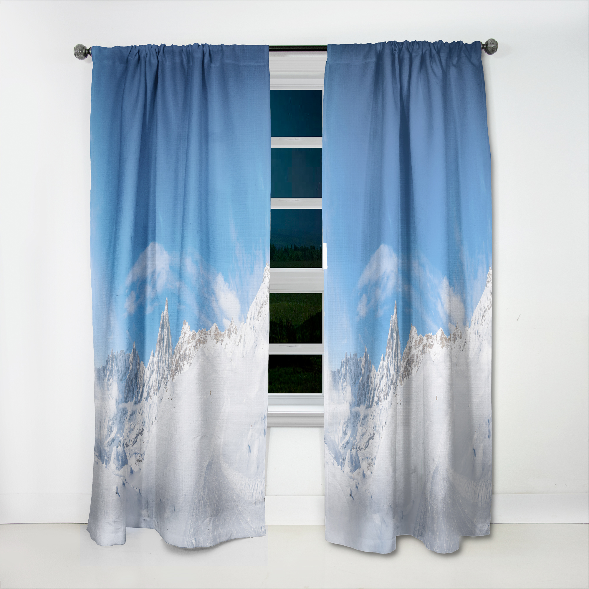 Designart 'Italian Alps in the winter' Landscapes Curtain Panel
