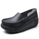 thumbnail image 5 of zapatos de plataforma para mujer, zapatos individuales informales con tacón inclinado, zapatos de cuero para mujer con parte inferior gruesa, cómodos zapatos oscilantes, chanclas, 5 of 5