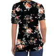 thumbnail image 3 of Summer Short Sleeve Floral Print V-Neck Casual Blouse Tops, 3 of 4