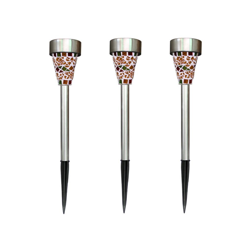 Solar Garden Lights Outdoor Decorative Mosaic LED Glass Pathway Lights