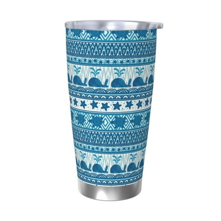 

Qekee Sea Underwater Animals Print 20OZ Car Cup Stainless Steel Vacuum Insulated Tumbler Tumbler Cup With Lid And Straw Travel Coffee Mug-Without Straw