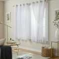 thumbnail image 2 of TOWN & COUNTRY LUXE Talia Double Layer Indoor Curtains, Sheer and Room Darkening Blackout, Grommet Top, Energy Efficient, 2-Pack Set, 52"x63", Winter White, 2 of 6