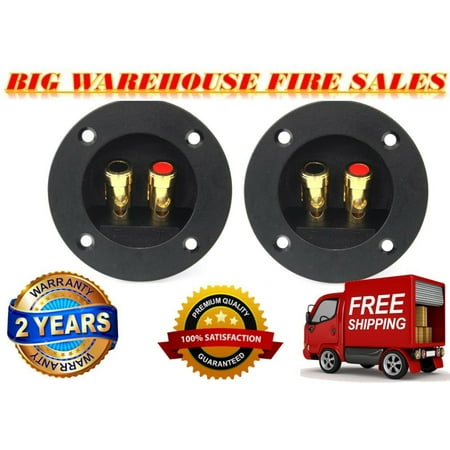 

2 Absolute USA RST-400 4-Inch Round Gold Twist Banana Jacks Terminal Cup
