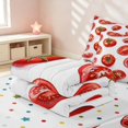 thumbnail image 5 of Erosebridal Cute Tomato Zipper Queen Comforter Set with Fitted Sheet and 2 Pillowcases for Girls, Cartoon Vegetable Zipper Bedding Set, Polka Dots Reversible, 5 of 7