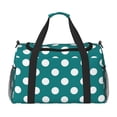thumbnail image 1 of Disketp Teal And White Polka Dot Bolsa de Viaje Tipo Duffle, Bolso de Mano para Fin de Semana para Mujer, Bolsa de Gimnasio Ligera para Hombre, Esencial para Viajes, 1 of 7